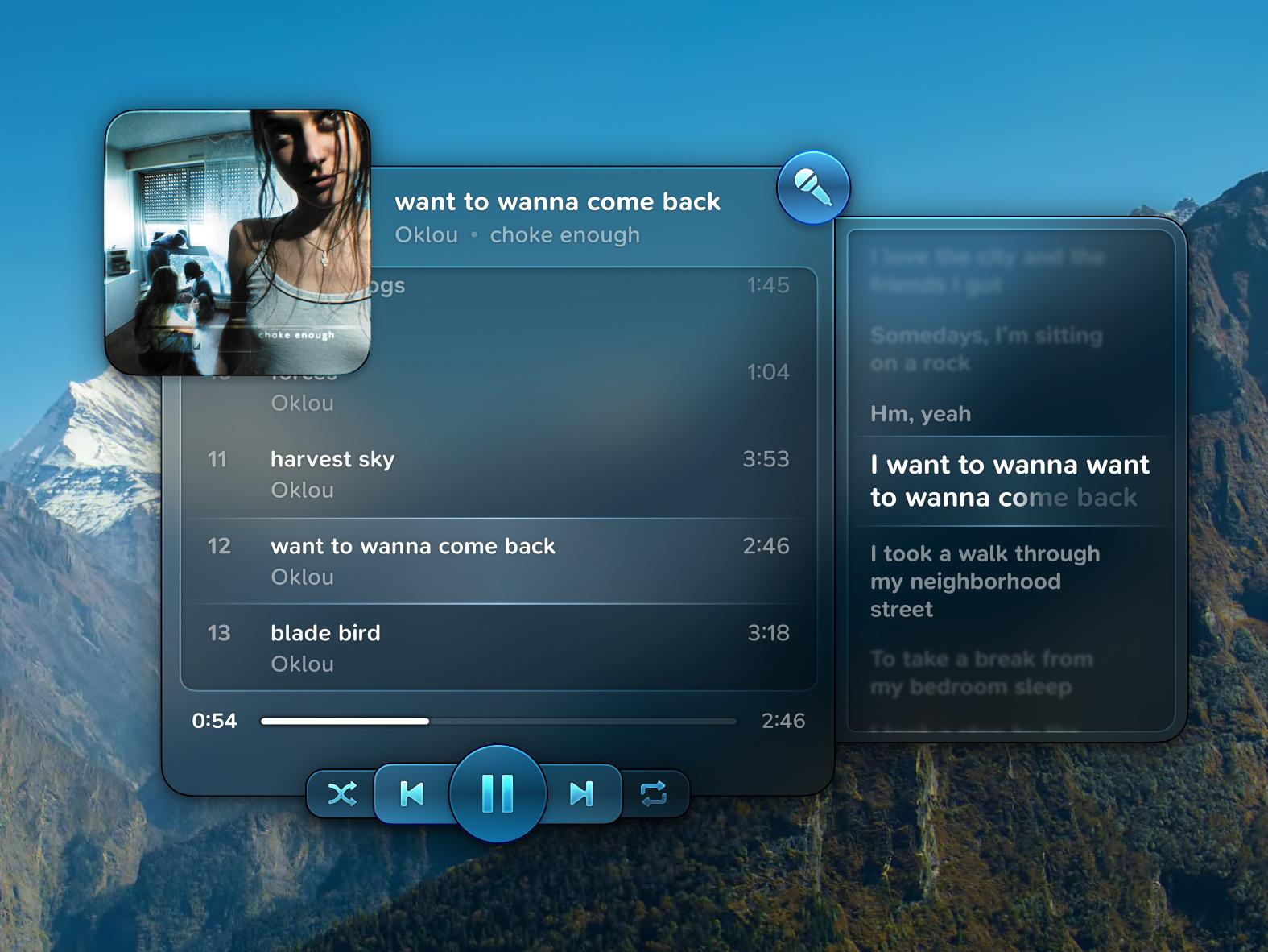 Lecteur de musique style Frutiger Aero