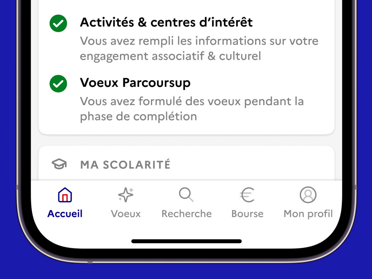Redesign de la tab bar de Parcoursup